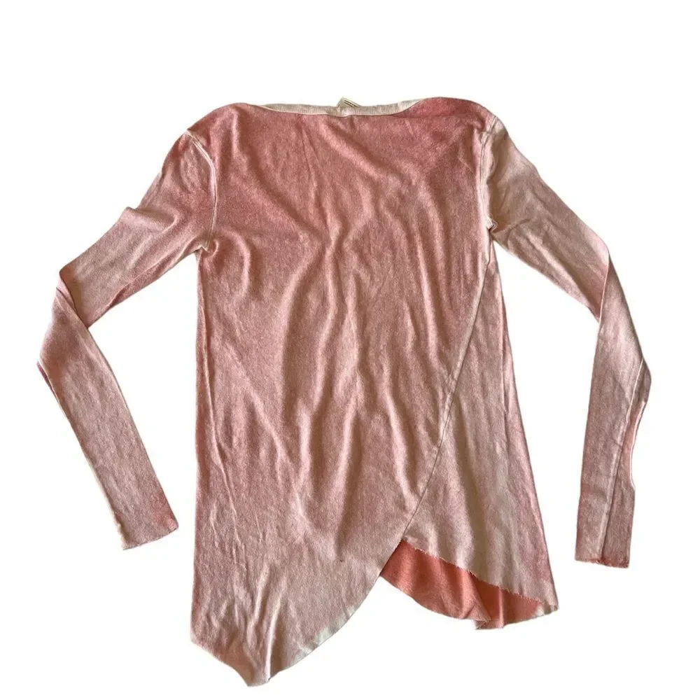 Free People We the Free Long Sleeve Peachy Salmon Color Tunic Tee NWOT Small
